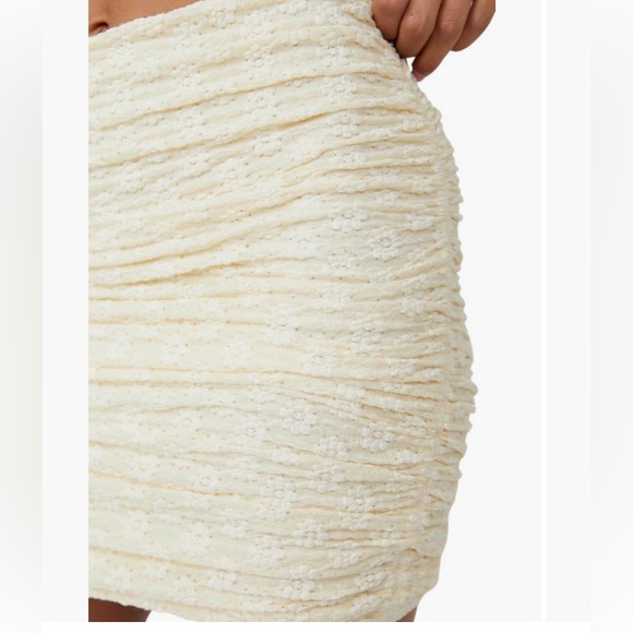 Free People Ona Ruched Convertible Miniskirt Cream Medium - Picture 3 of 13